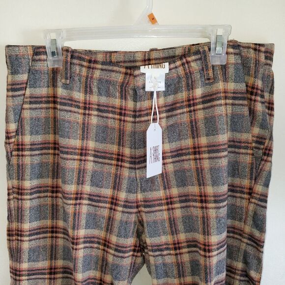 A Shirt Thing 100% Cotton Griffin Flannel Pants Brown Multi Plaid Large NWT - Picture 3 of 11